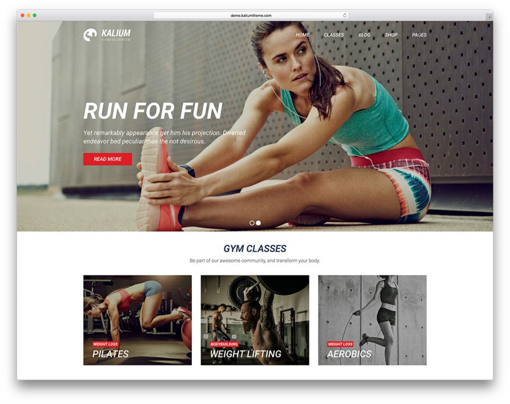 Thiết kế website phòng tập gym