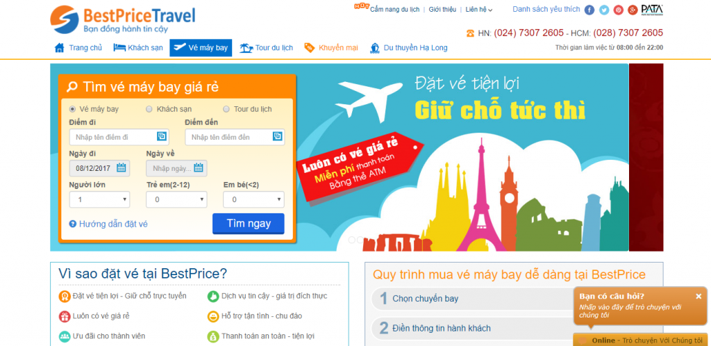 thiết kế web vé máy bay